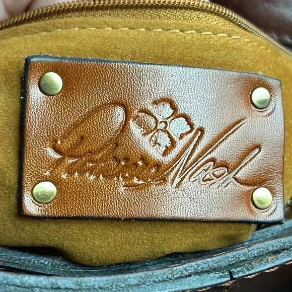 Patricia Nash Maroon Snap Button Leather Braided Strap Handbag Satchel - Picture 10 of 10